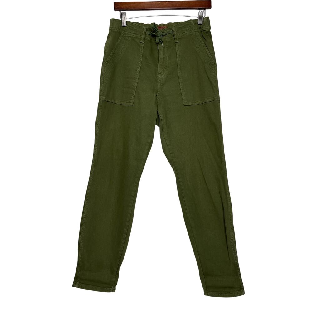 Judy Blue Olive Green Utility Pants Size 7/28 Drawstring Wide Leg Cargo